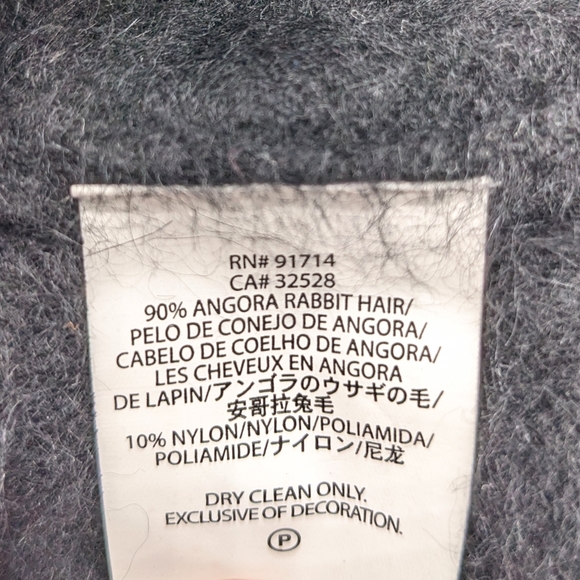 Armani Exchange Fuzzy Soft Angora Black Sweater With Beaded Branding Women's LG - Picture 6 of 7